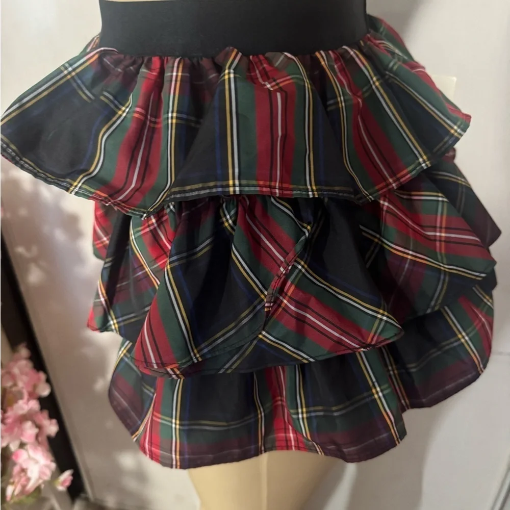 Ralph Lauren Plaid Ruffle Skirt - Red and Green